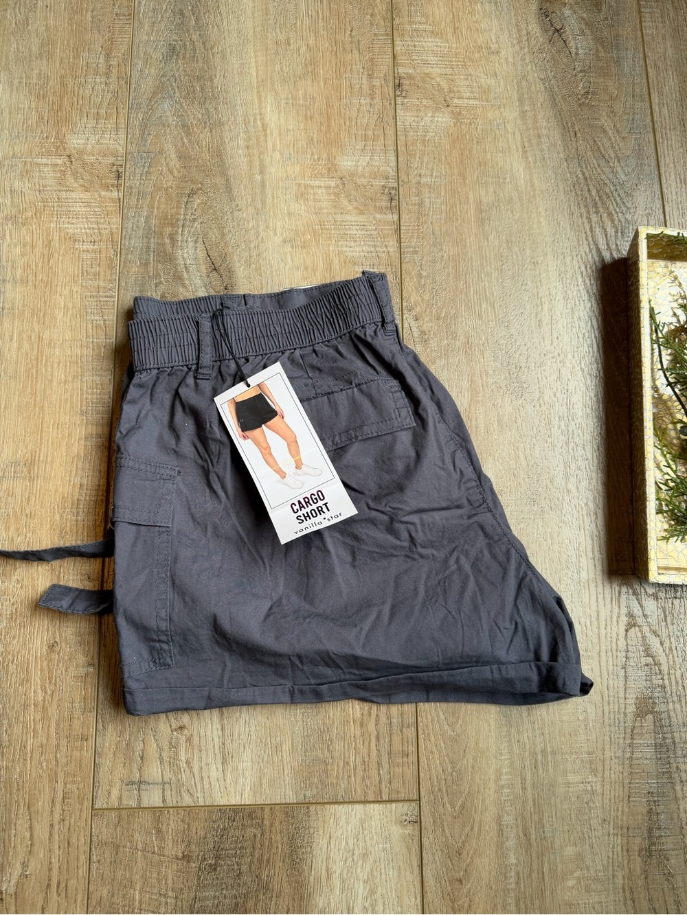 Vanilla Star Men's Charcoal Cargo Shorts
